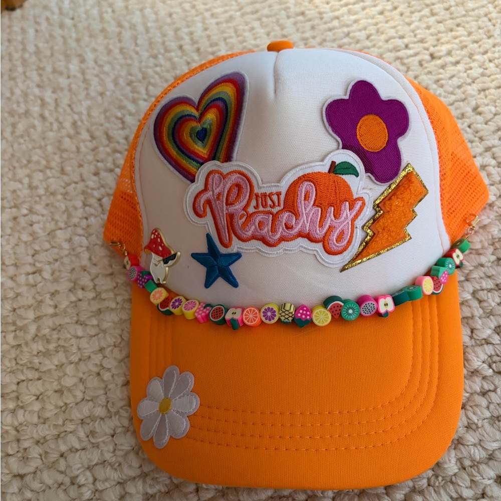Colorful 'Just Peachy' Trucker Hat